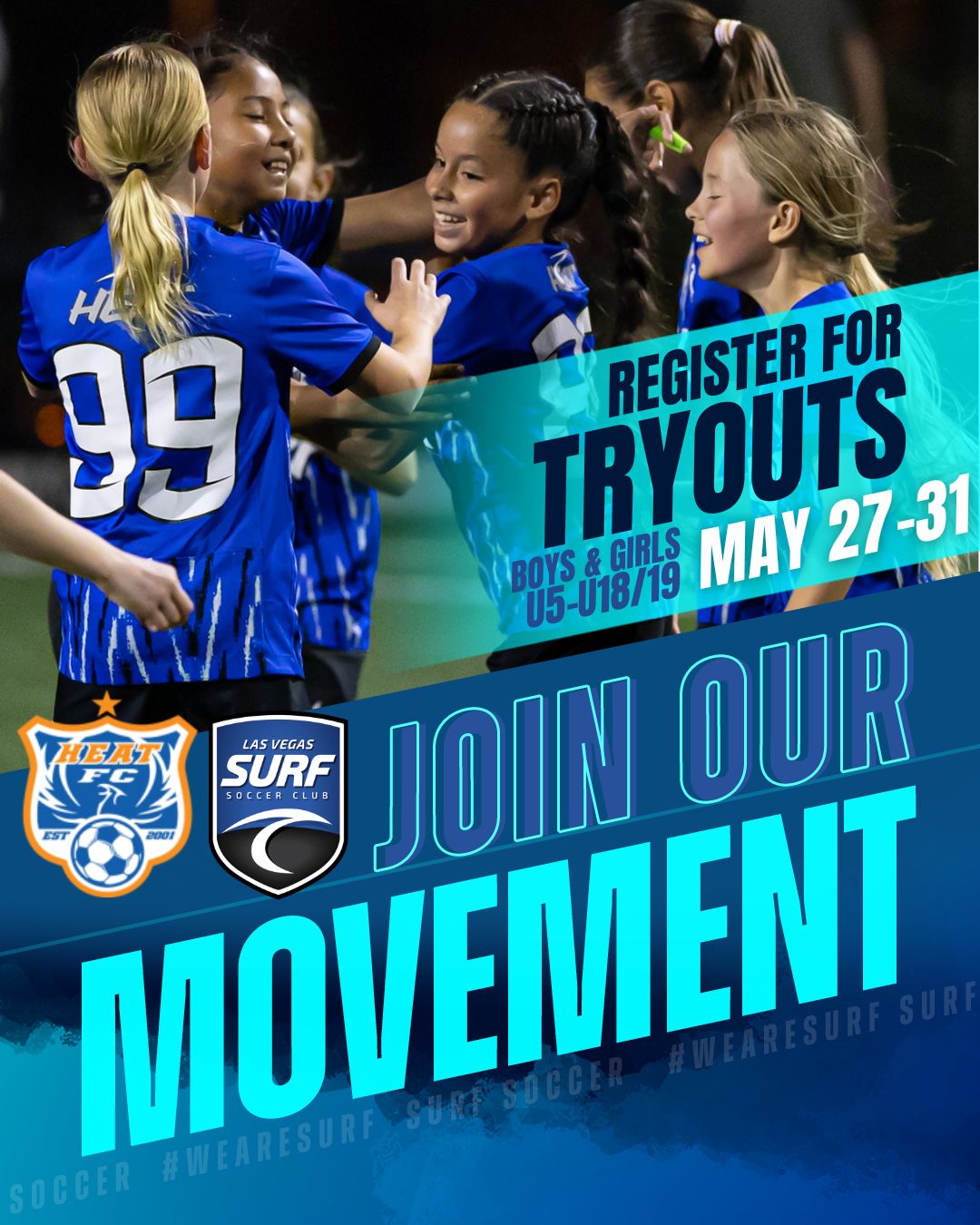 Las Vegas Surf Tryouts May 27-31 Boys & Girls U5-U18/19